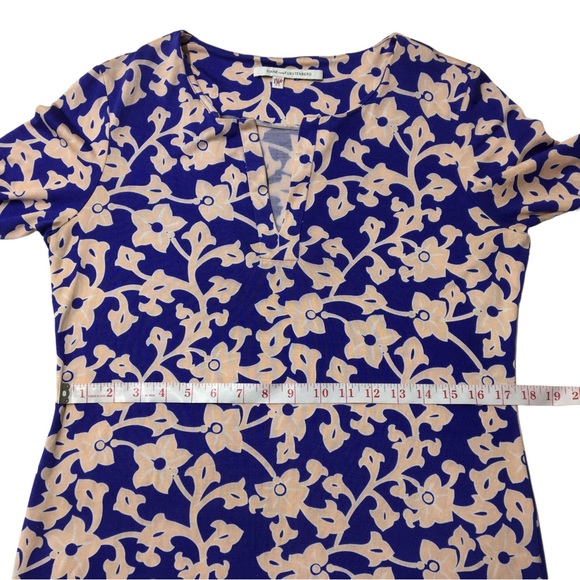 Diane Von Furstenburg Reina 100% Silk Long sleeve Mini Dress Burma Rose Size 10 - Picture 13 of 16